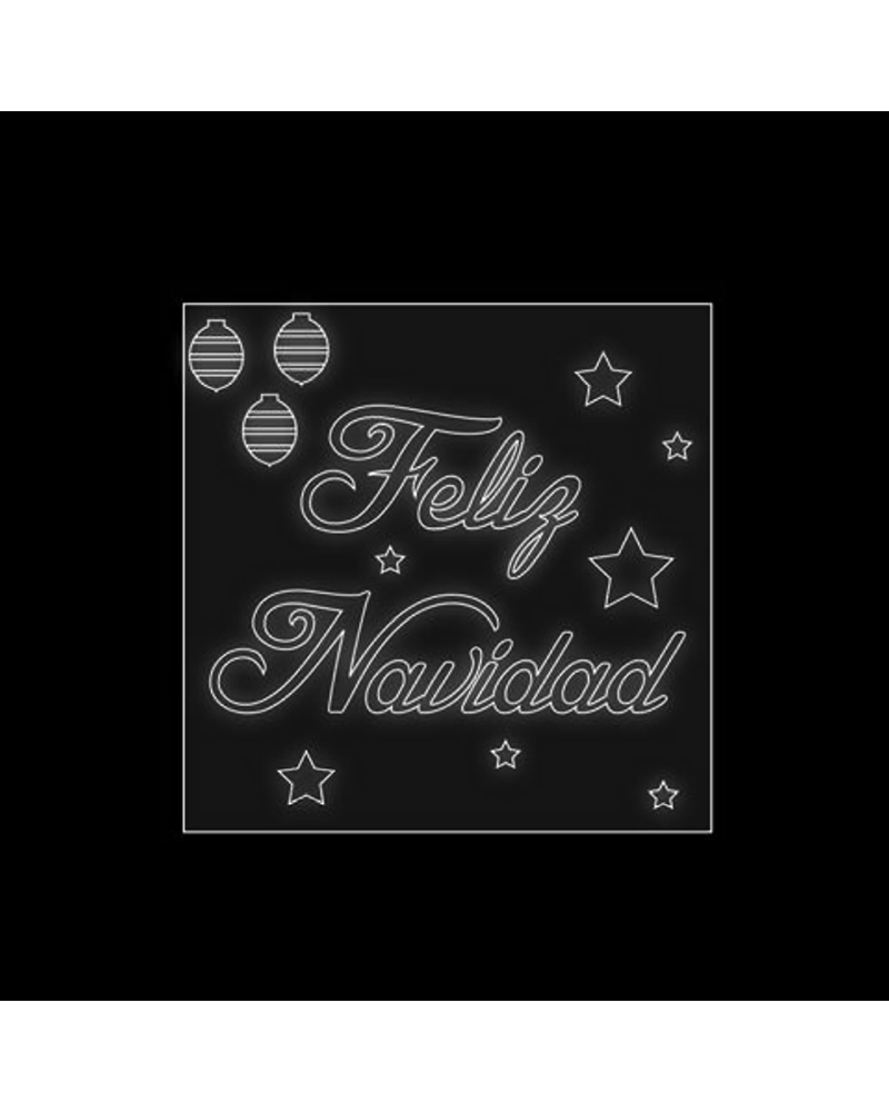 MERRY CHRISTMAS corporeal sign 1 meter cold white LEDs with balls and stars IP44 9W