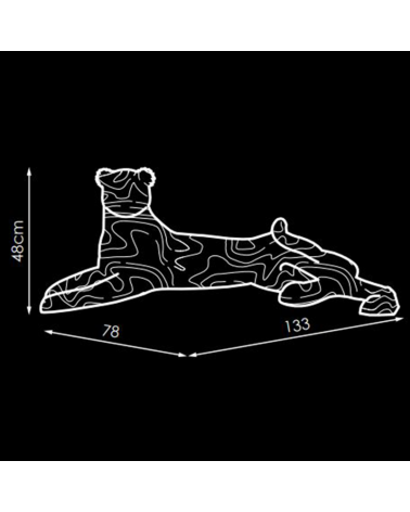 Leopardo acostado 48cm de alto 80W 1350 Leds para exterior IP64 24V