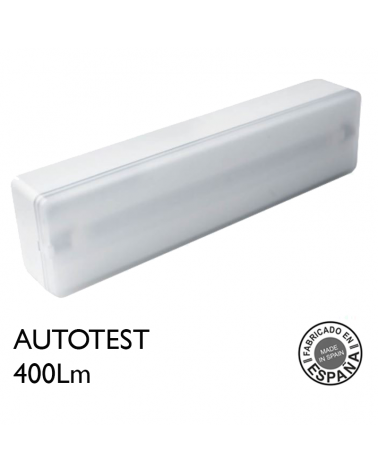 Emergency light LED with autotest 400Lm white polycarbonate 6000K IP44