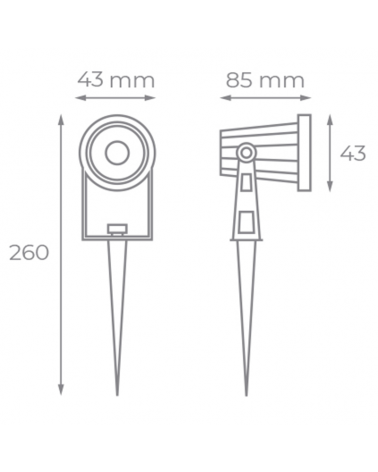 Proyector con 3 pincho de exterior con placa solar LED negro 3000K 15W IP65