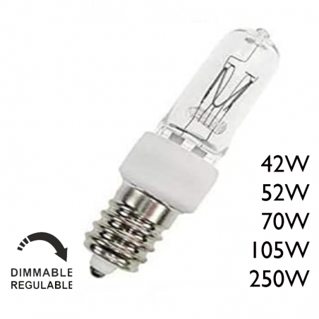 Lámpara halógena minican E14 220-240V regulable