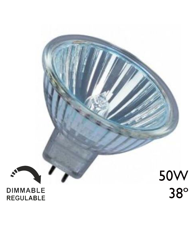 Spot Dicroica halógena 12V Regulable GU5,3 38º acabado cristal