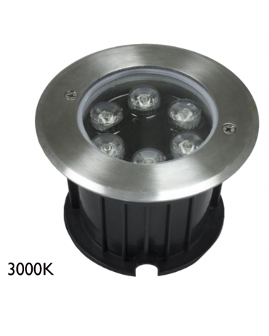 Luminaria de empotrar sumergible 10cm de diámetro IP68 LED 6W 3000K 12V