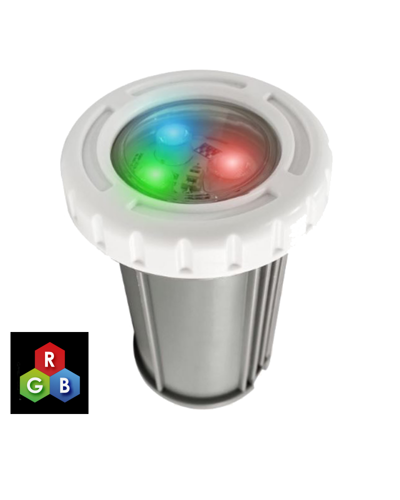 Submersible recessed luminaire 9.4cm diameter IP68 LED 3W RGB 12V