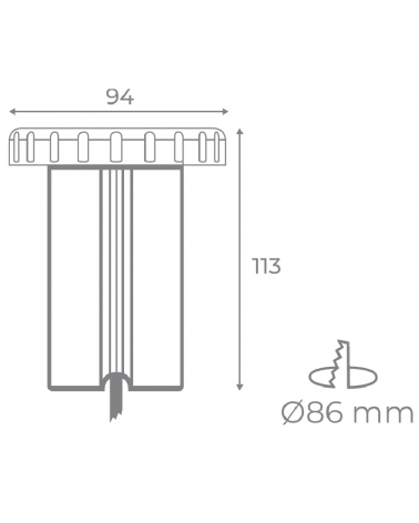 Luminaria de empotrar sumergible 9,4cm de diámetro IP68 LED 3W 4000K AC/DC 12 V