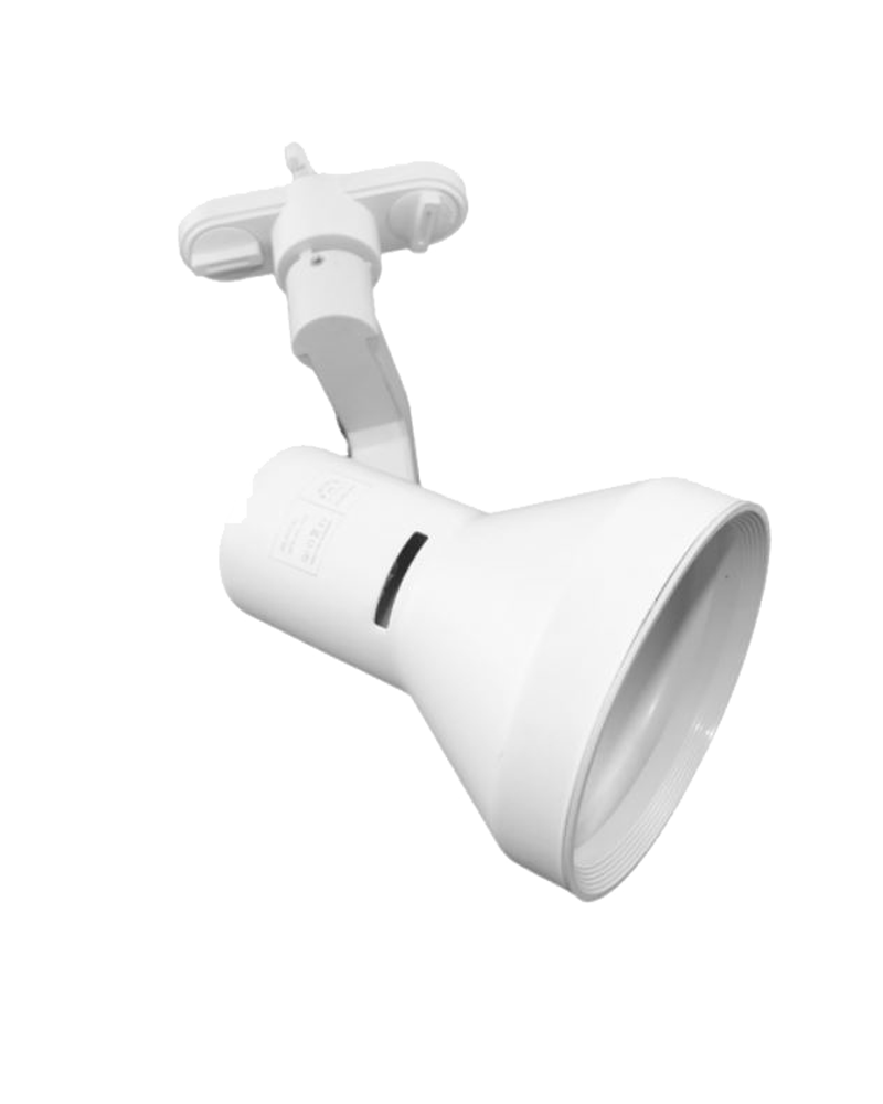 Foco de carril 11,5cm de diámetro de aluminio E27 bifásico