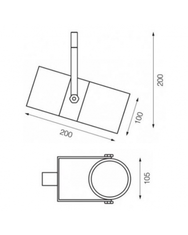 Foco de carril 14,5cm de diámetro de aluminio E27 bifásico