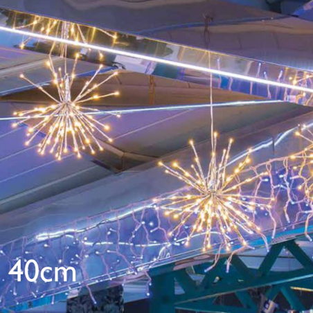 Estrella 3D 40cm LED luz cálida 11W baja tensión 24V IP44