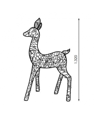 Christmas figure Reindeer deer LED 3D with 240 leds warm light 132 cm IP44 low voltage 31V