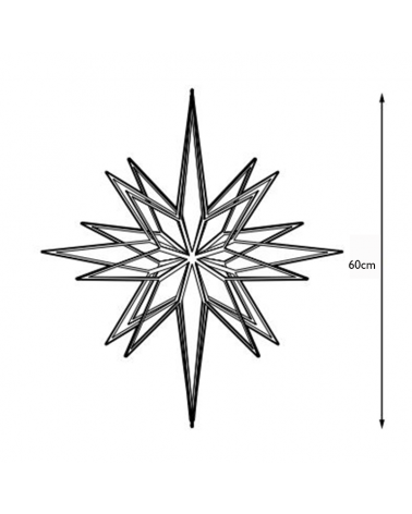 Estrella 3D de 60cm color plateado para interiores