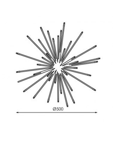 3D star 50cm LED warm light 21.5W low voltage 24V IP44