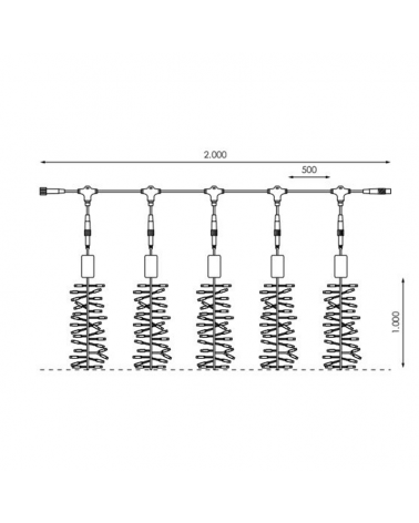 Cortina de LEDs 2x1m cable transparente empalmable con 250 leds IP65 apta para exterior
