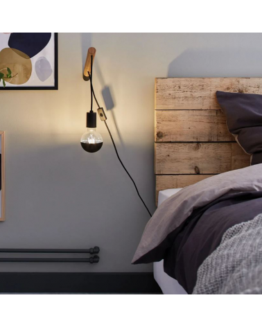 Globe Bulb 95 mm. Dome Black matt LED filaments Dimmable E27 5W 2700K 600Lm.