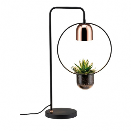 Black metal and copper indoor plant table lamp 20W GU10