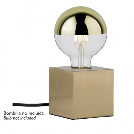 Lámpara de mesa base cuadrada de 8,5 cm de metal E27 20W