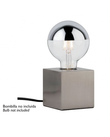 Square base table lamp 8.5 cm metal E27 20W