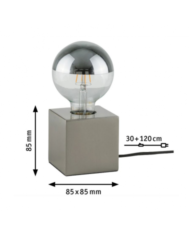 Lámpara de mesa base cuadrada de 8,5 cm de metal E27 20W