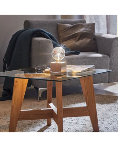 Lámpara de mesa base cuadrada de 8,5 cm de metal E27 20W