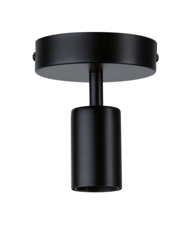 Plafón 12,5cm de alto de metal acabado negro E27 20W