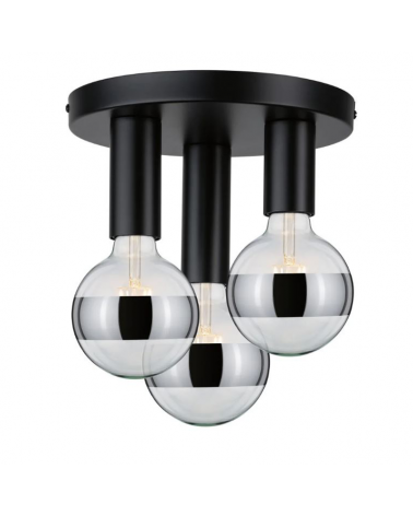 Circular metal ceiling lamp with 3 E27 sockets 24cm 3x20W