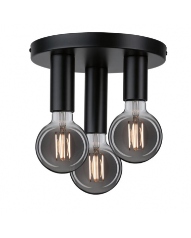 Circular metal ceiling lamp with 3 E27 sockets 24cm 3x20W