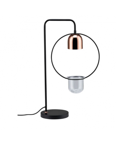 Black metal and copper indoor plant table lamp 20W GU10