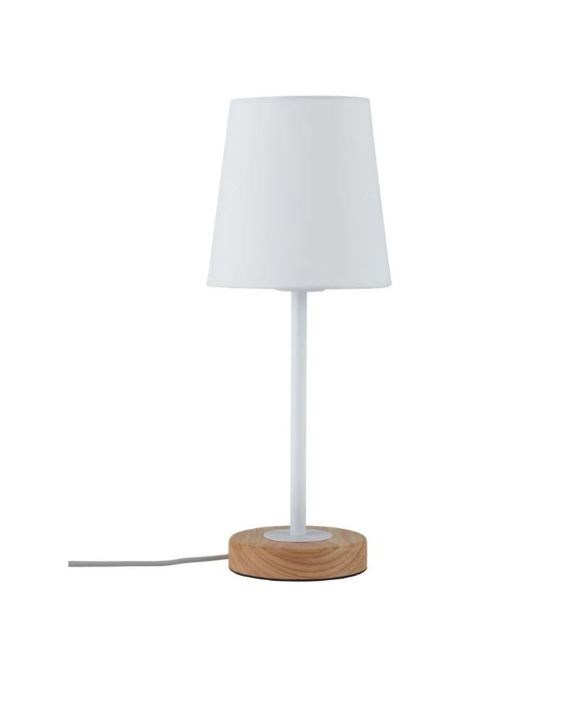 Nordic table lamp white lampshade with wooden base 20W E27
