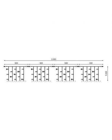 Cortina de LEDs 2x9m cable blanco efecto flashing con 900 leds IP65 apta para exterior
