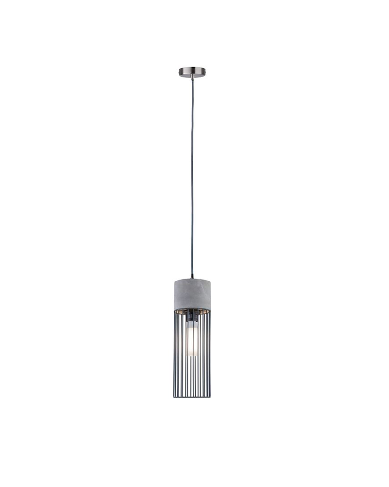 Ceiling lamp with metal and concrete cage lampshade gray finish 20W E27