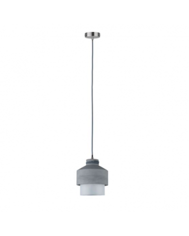 Lámpara de techo 19 cm de diámetro de hormigón y cristal acabado gris satinado 20W E27