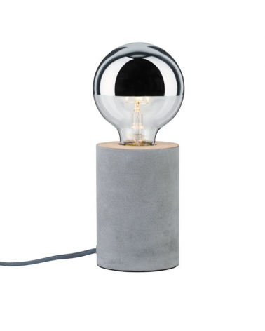 Lámpara de mesa cilindro base hormigón gris 20W E27