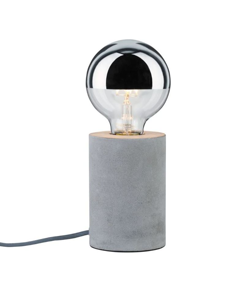 Table lamp Gray concrete base cylinder 20W E27