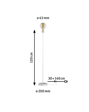 Lámpara de pie 120cm de metal y marmol 20W E27