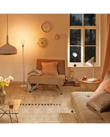 Lámpara de pie 120cm de metal y marmol 20W E27