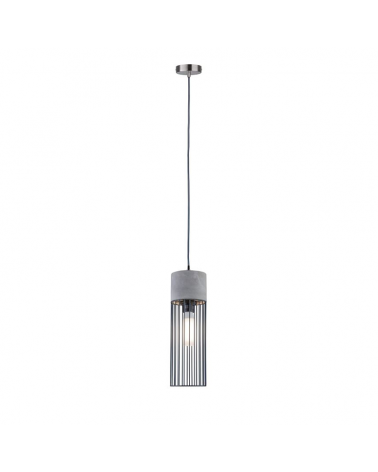 Ceiling lamp with metal and concrete cage lampshade gray finish 20W E27