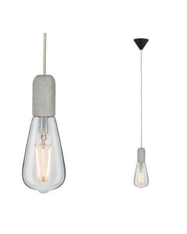 Pendel cilindro en metal acabado latón cable textil 60W E27