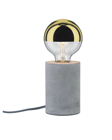 Lámpara de mesa cilindro base hormigón gris 20W E27