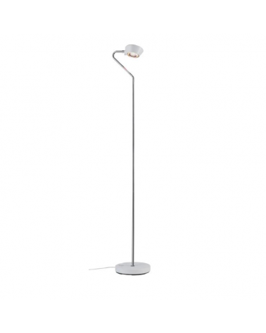 Floor lamp LED 141.5cm in plastic and metal with white and chrome finish 7.5W-3.5W 3000K