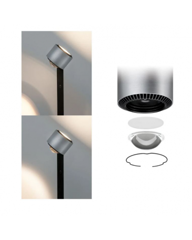 Lámpara de pie LED regulable 120-150cm de aluminio 8,5W-7W 2700K