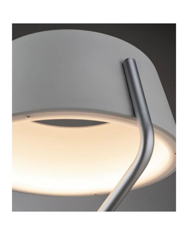 Lámpara de pie LED 148cm de metal acabado blanco y cromo 24W 2700K