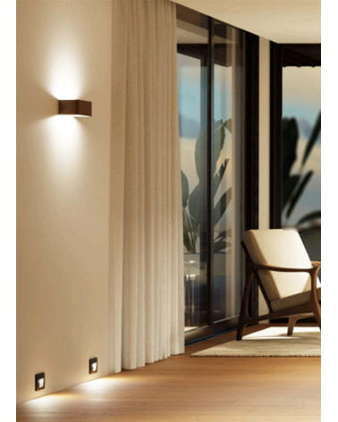 Wall light 20cm aluminum corten finish LED 7W Switch 2700K/3000K/4000K