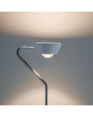 Floor lamp LED 141.5cm in plastic and metal with white and chrome finish 7.5W-3.5W 3000K