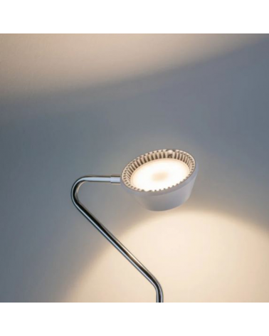 Lámpara de pie LED 141,5cm de plástico y metal acabado blanco y cromo 7,5W-3,5W 3000K