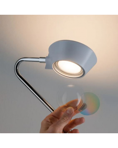 Floor lamp LED 141.5cm in plastic and metal with white and chrome finish 7.5W-3.5W 3000K