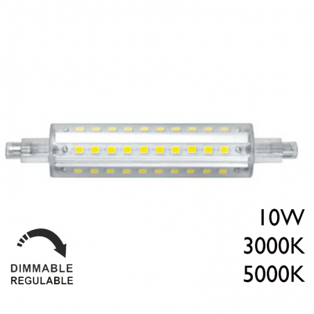 Bombilla lineal 118 mm. LED 10W R7S 360º Regulable