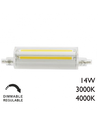 Bombilla lineal 118 mm. LED 14W R7S 330º Regulable