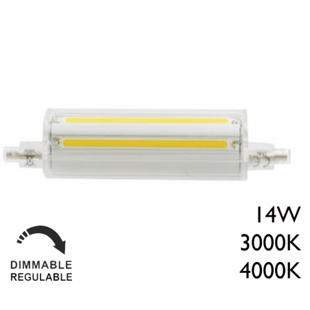 Bombilla lineal 118 mm. LED 14W R7S 330º Regulable