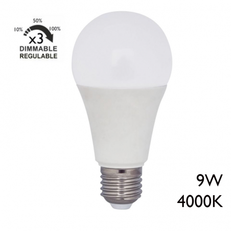 Standard LED Bulb 9W E27 Dimmable in intensity 3 steps