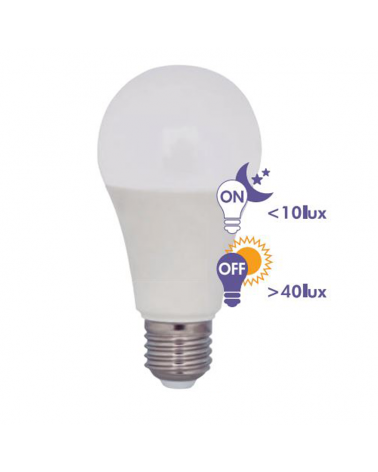 Standard LED bulb 9W E27 5000K With built-in twilight sensor