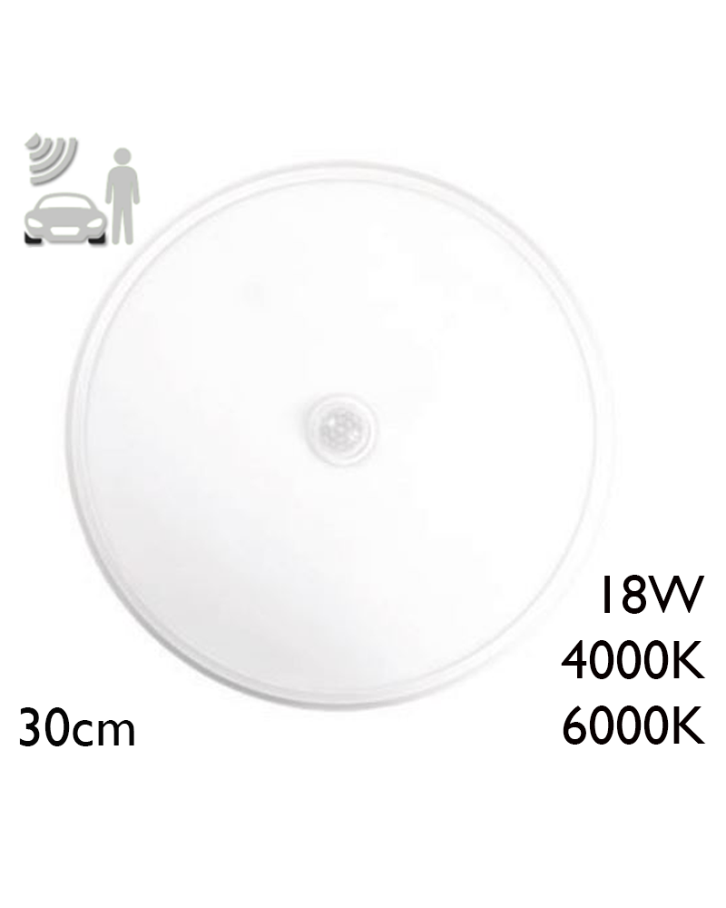 Ceiling light 24W LED diameter 30cm high brightness white color with presence sensor